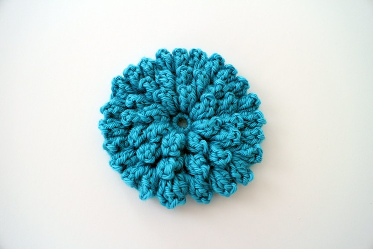 How to Crochet a Flower Left Handed: Crochet Popcorn Stitch Flower Free Pattern