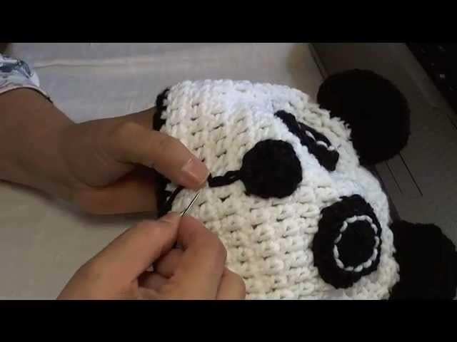 How to crochet a panda beanie - video 3