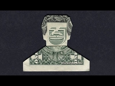 SMILING DUDE - Money Origami - Dollar Bill Art - 360° view