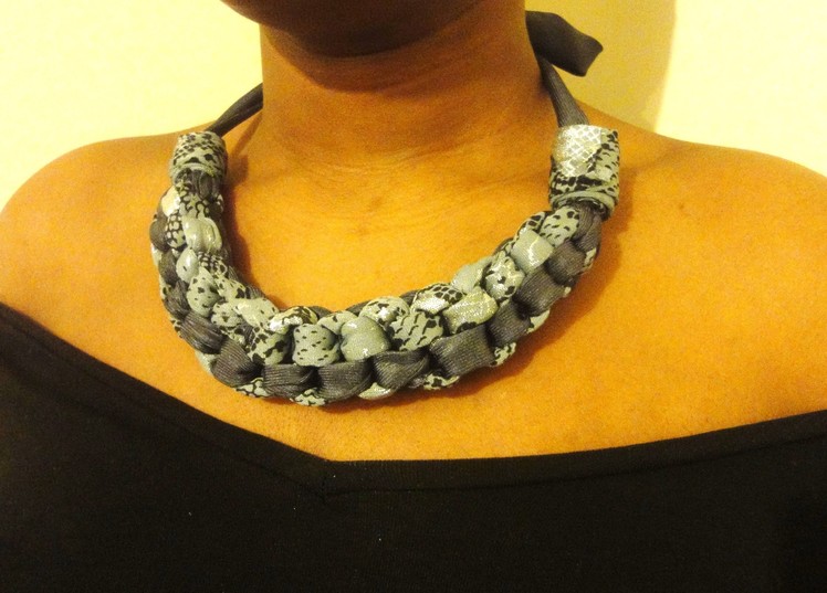 Straight Knot Necklace HowTo DIY -  Fabric Necklace