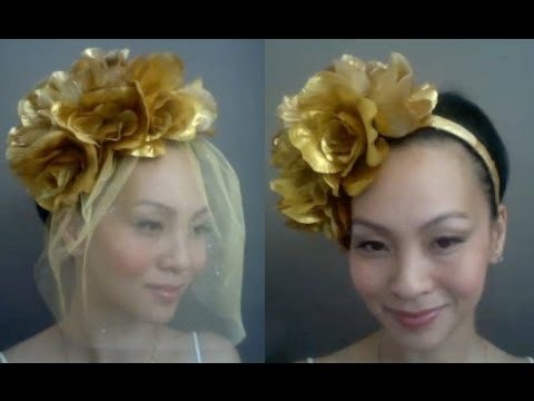 {TANYA} v.2 - How to make a Floral Birdcage Veil Headband : DIY Tutorial