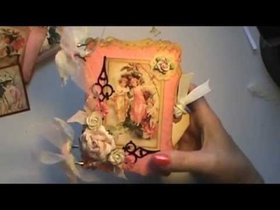 Vintage Fairy garden Mini Chipboard scrapbook album