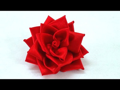 Beautiful Satin Ribbon Rose - D.I.Y  Easy Tutorial