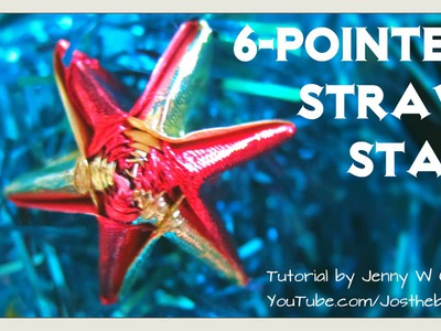 Christmas Crafts - DIY How to Make a 6-Pointed or 5-Pointed Straw Star (Made From Ribbons.Straws)