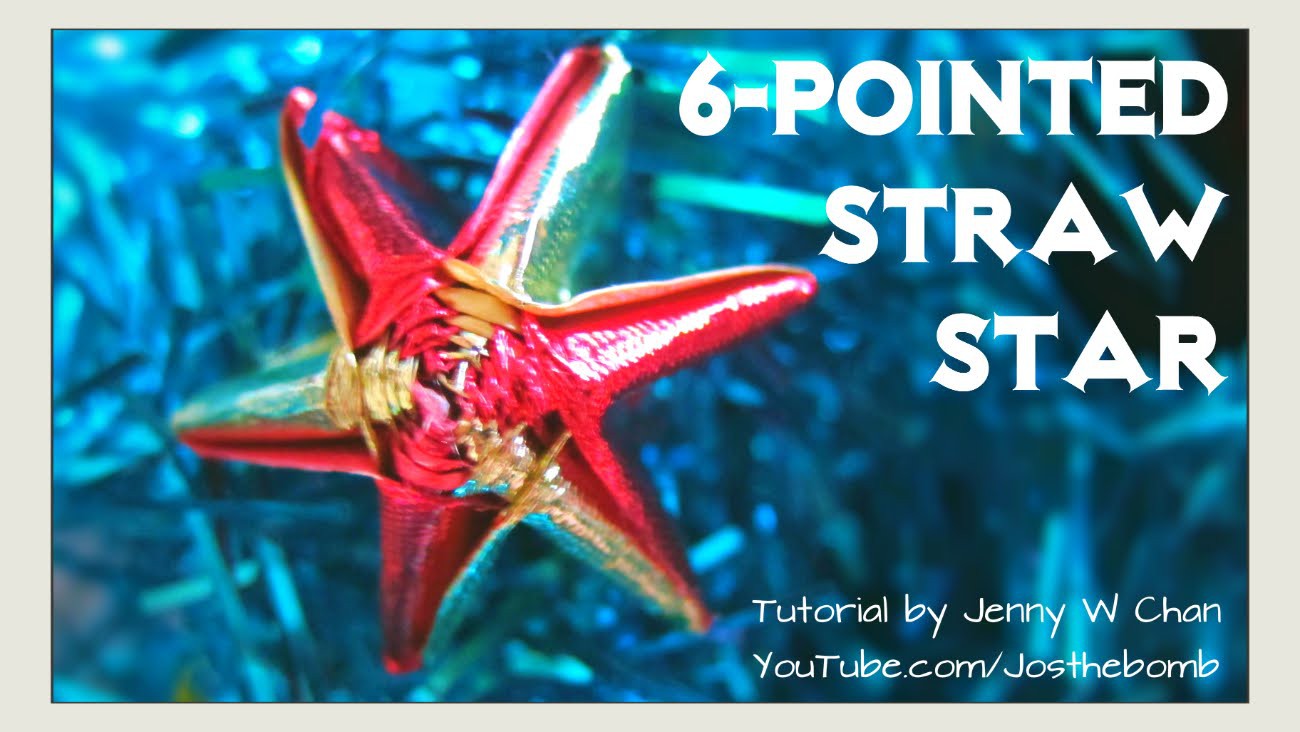 Christmas Crafts - DIY How to Make a 6-Pointed or 5-Pointed Straw Star (Made From Ribbons.Straws)