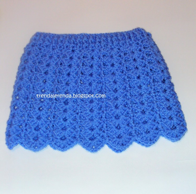 Crochet baby skirt tutorial. Crochet doll skirt step by step