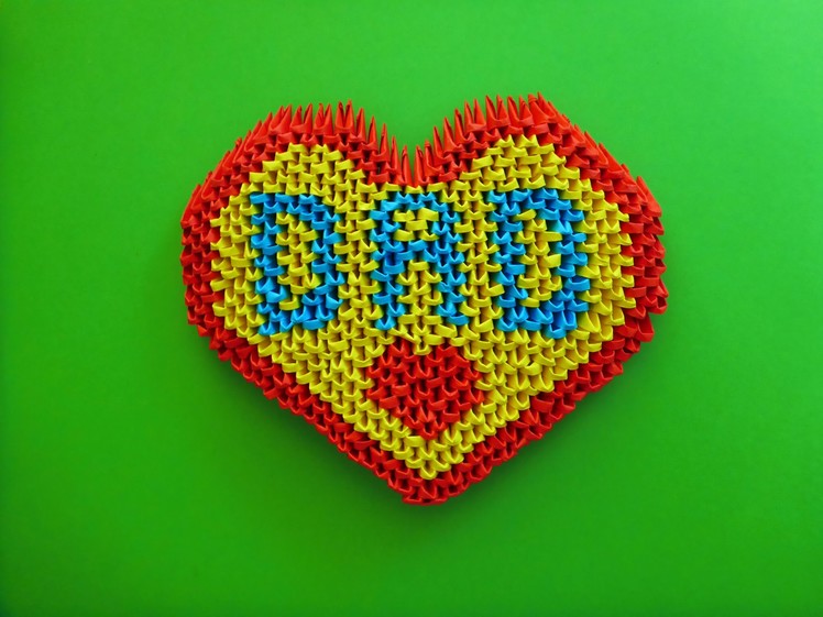 DIY Origami 3D Herz "DAD" Geschenk zum Vatertag, Father´s day Gift Ideas Heart Tutorial Anleitung