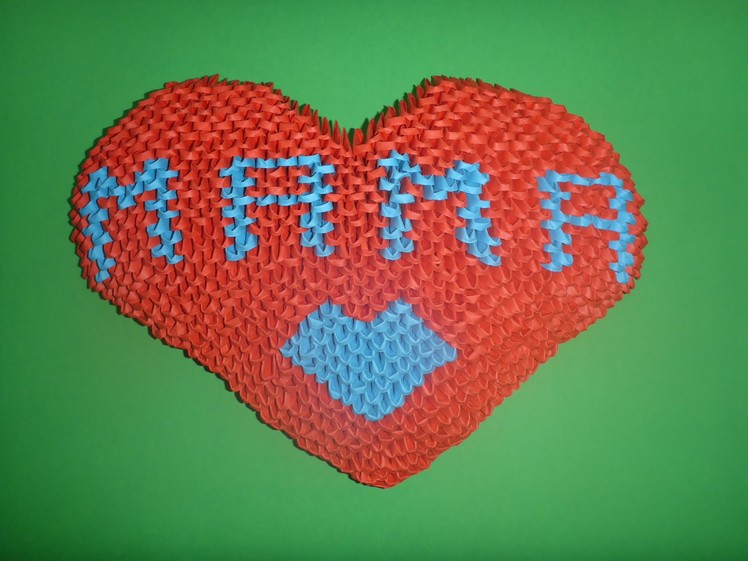 DIY Origami 3D Herz "MAMA" Geschenk zum Muttertag, Mother´s day Gift Ideas Heart Tutorial Anleitung