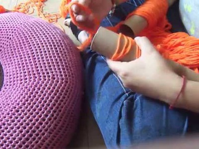 DIY Tejido con los Brazos Arm Knitting con Tubos de Cartón