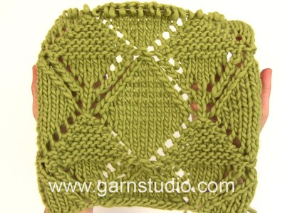 DROPS Knitting Tutorial: How to work a beautiful lace pattern after chart A.1 in DROPS 161-13