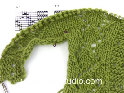 DROPS Knitting Tutorial: How to knit the lace patter that is used in DROPS 159-14