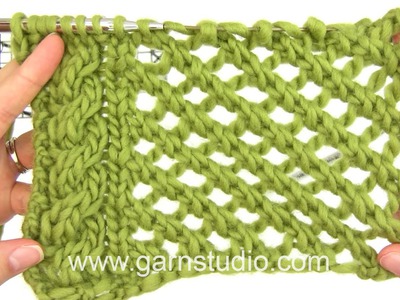 DROPS Knitting Tutorial: How to work lace pattern after chart A.1 and A.2 in DROPS 0-1095