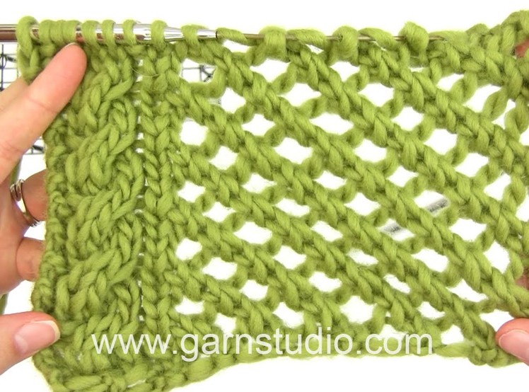 DROPS Knitting Tutorial: How to work lace pattern after chart A.1 and A.2 in DROPS 0-1095