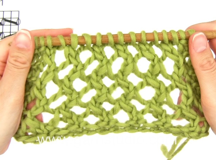 DROPS Knitting Tutorial: How to work an easy lace pattern used in DROPS 160-28