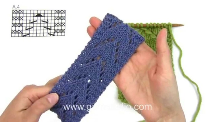 DROPS Knitting Tutorial: How to work a beautiful hair band after chart A.4 in SmåDROPS 26-6
