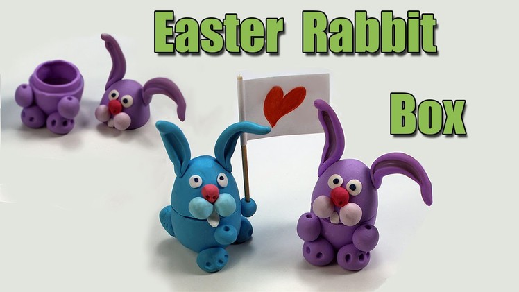 Easter Rabbit gift box.  DIY - Polymer clay tutorial.