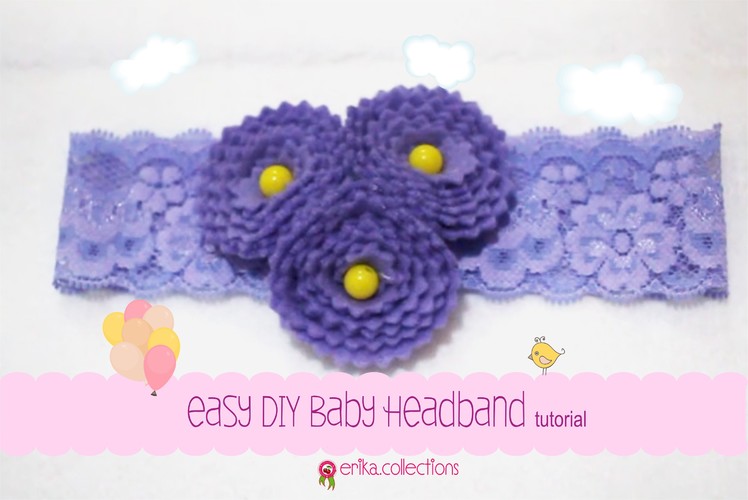 Easy DIY Baby Headband Tutorial [Purple Flower] - Erika Felt. Flanel Craft