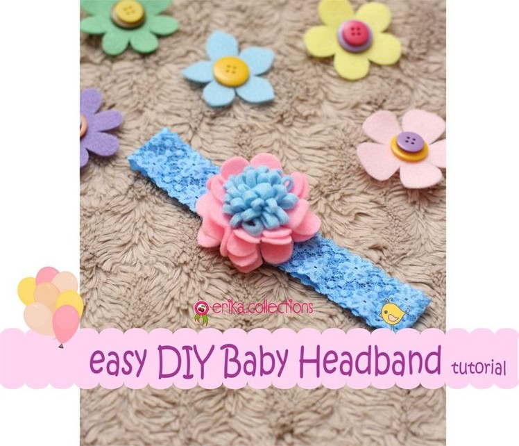 Easy DIY Baby Headband Tutorial [Pink Blue] -Erika Felt. Flanel Craft