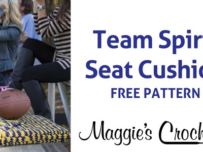 Free Crochet Pattern: Team Spirit Stadium Seat Cushion - Right Handed