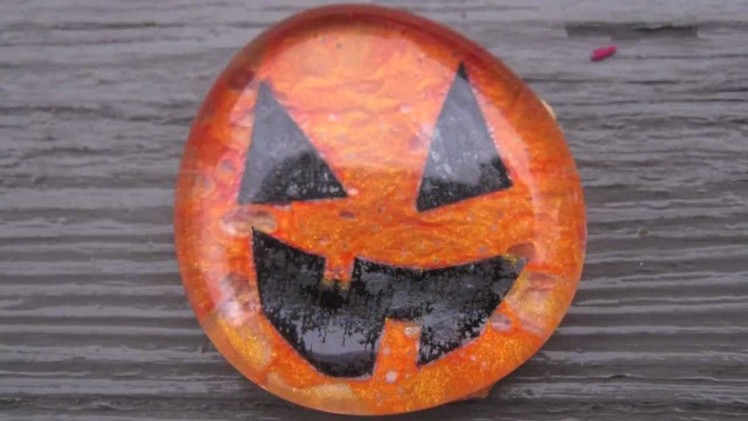 Glass Pumpkin Stones with Nail Polish Craft Tutorial