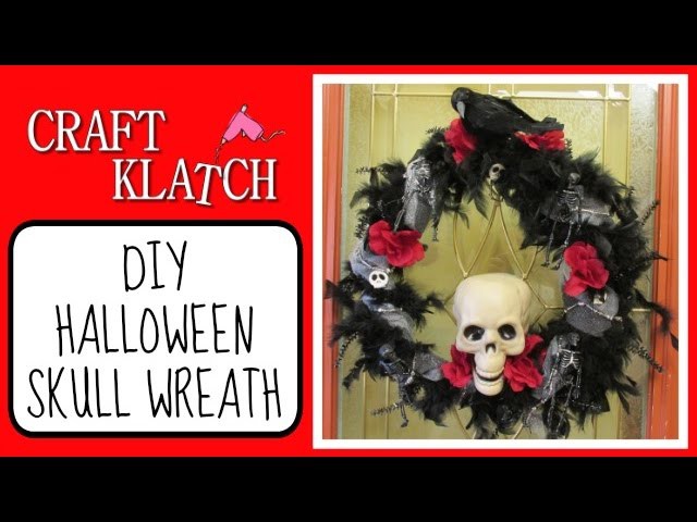 Halloween Skull Wreath DIY Craft Klatch Dollar Store Craft Halloween Series