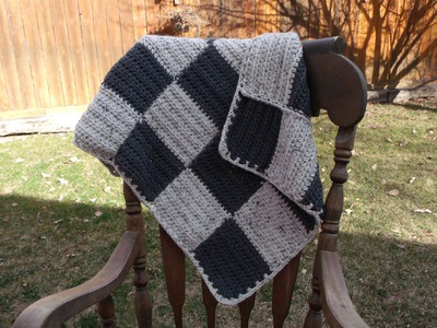How to crochet a checker board baby blanket