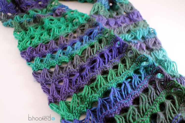 How to Crochet a Scarf Left Handed: Broomstick Lace Infinity Scarf Free Crochet Pattern
