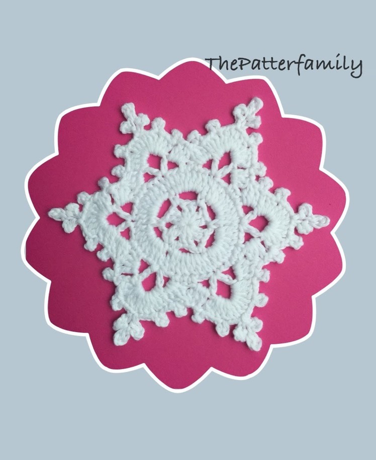 How to Crochet a Snowflake Pattern #8 │by ThePatterfamily