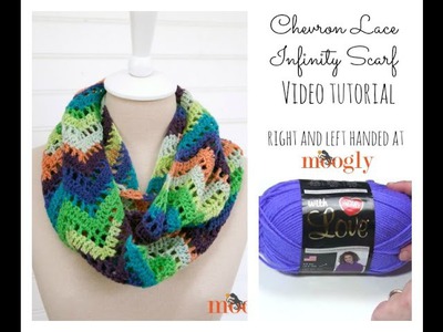 How to Crochet: Chevron Lace Infinity Scarf (Right Handed)