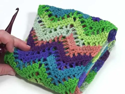 How to Crochet: Chevron Lace Infinity Scarf (Left Handed)