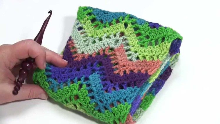 How to Crochet: Chevron Lace Infinity Scarf (Left Handed)
