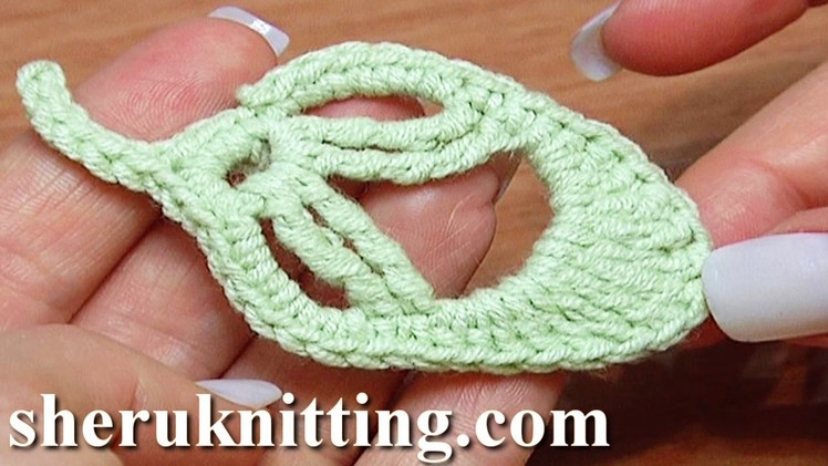 How to Crochet Leaf Little Oval Tutorial 20