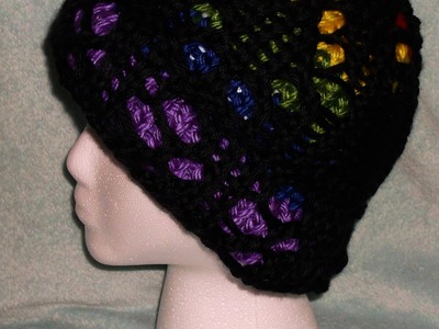 How to Loom Knit a Lace. Stained Glass Hat