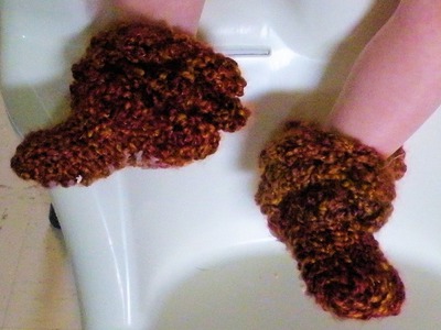 How to Loom Knit Fall Baby Booties