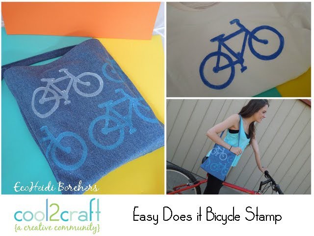 How to Make a Bicycle Themed Stamp from Craft Foam by EcoHeidi Borchers