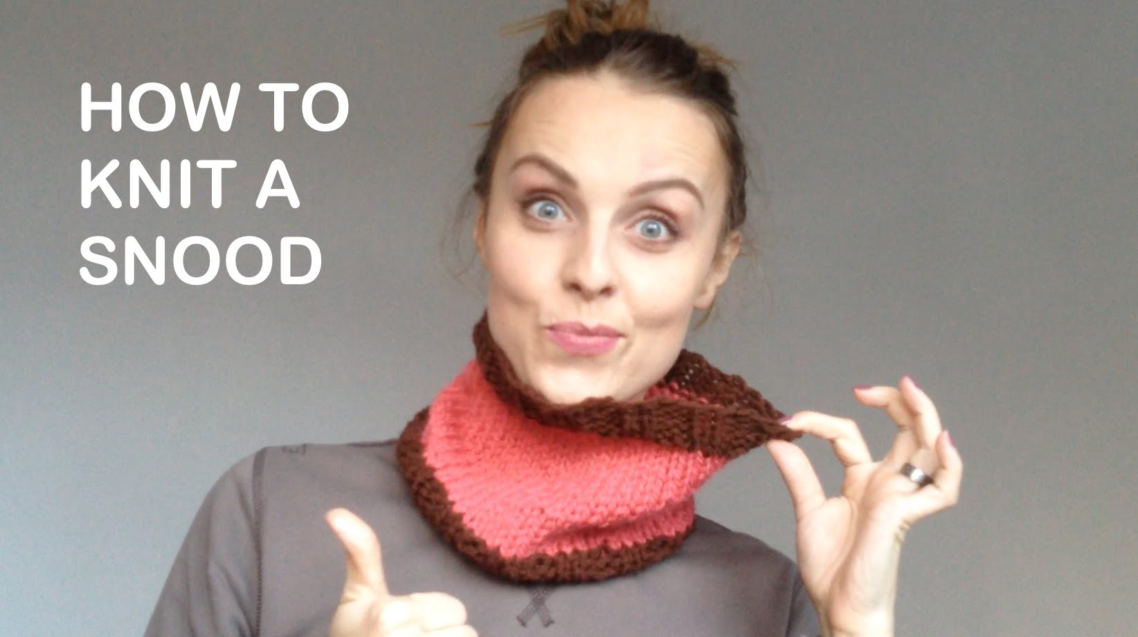 How to make a Pink Snood Cowl Scarf KNITTING, BarbaraNalewko
