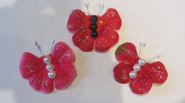 How to Make Butterflies Embellishment with 5 Petal Flower  Craft Tutorial