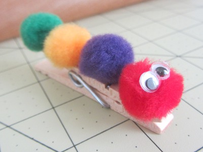 How to Make Clothes Pin Kids Craft Pom Pom Caterpillar Craft Tutorial