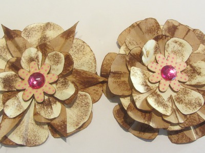 How to Make Paper Bag Flower Embellishments Craft Tutorial