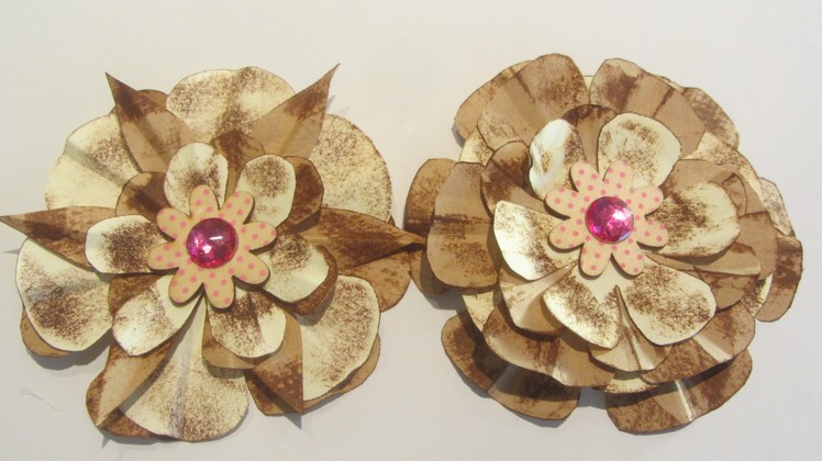 How to Make Paper Bag Flower Embellishments Craft Tutorial