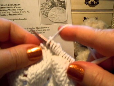 Knit Doily Dishcloth #5 - Switch to Circular Needle
