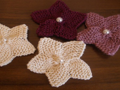 Knitting. Knitting flower. Tutorial. Вязаный спицами цветок.