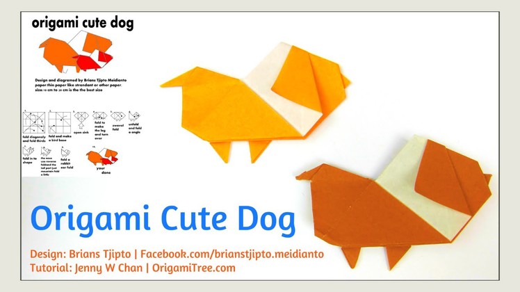 Origami Dog - Origami Cute Dog (Brians Tjipto) - Origami Paper Crafts for Kids Tutorial