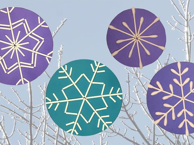 Q-tip snowflakes craft DIY