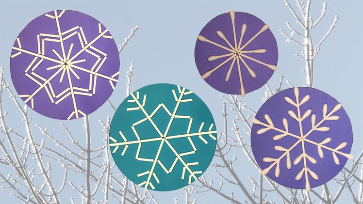 Q-tip snowflakes craft DIY