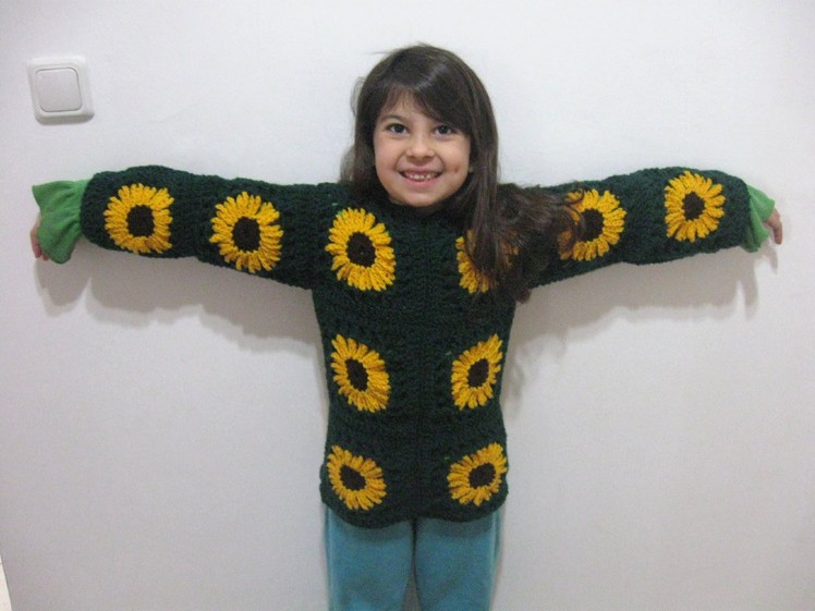 Sunflower Granny Sweater - Left Handed Crochet Tutorial