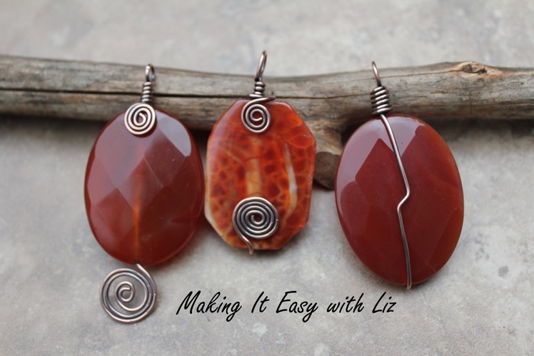 3 "Perfect Pendants"- How To Wire Wrap a Bead Into a Pendant 3 Styles