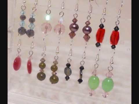 64 pairs of earrings Lot#1 - Glass, Gemstones and Shell beads