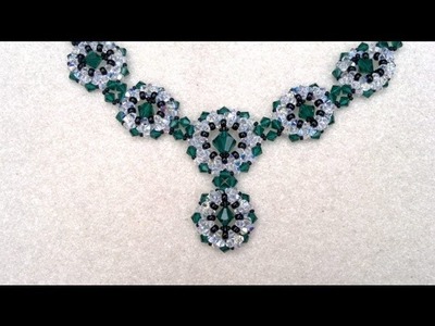 Beading4perfectionists : Swarovski Emerald and AB coloured necklace beading tutorial