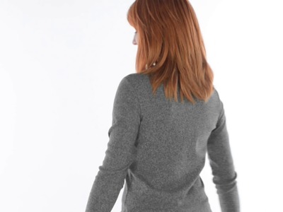 Cotton Jersey T-Shirt - V-Neck, Long Sleeve (For Women)